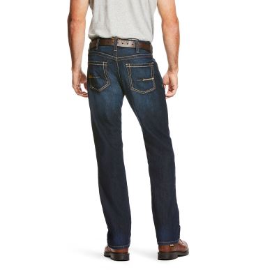 Ariat Work: Rebar M4 Low Rise DuraStretch Edge Boot Cut Pantalones Vaqueros Hombre - Azules (DJIXQ65